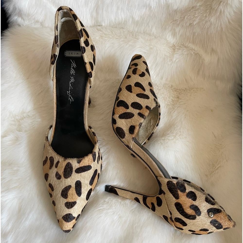 SKIN Footwear Calfskin Fur Heels Womens Size 7.5